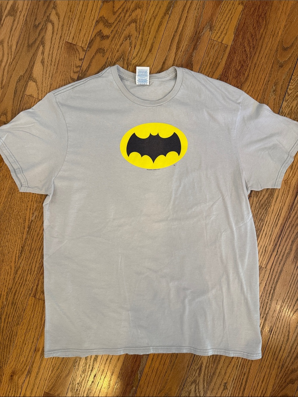 Classic Batman Logo Graphic Tee - Light Gray